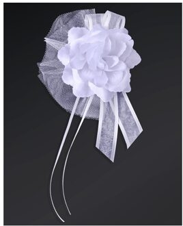 Partydeco trouwauto antenne linten - Bruiloft - wit - 4x stuks - just married - Feestdecoratievoorwerp