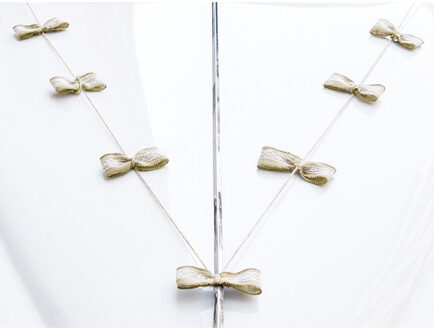 Partydeco trouwauto decoratie strikken jute - 12x stuks - Bruiloft - just married - Feestdecoratievoorwerp