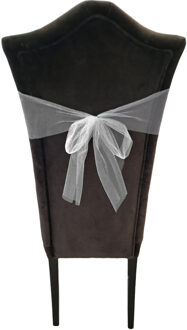 Partydeco Tule stof op 1x rol - creme wit - 15cm x 9m - Organza/mesh decoratie stoffen