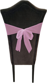 Partydeco Tule stof op rol - 2x - oudroze - 15cm x 9meter - Organza/mesh decoratie stoffen