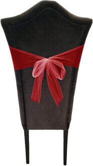 Partydeco Tule stof op rol - 2x - rood - 30cm x 9meter - Organza/mesh decoratie stoffen