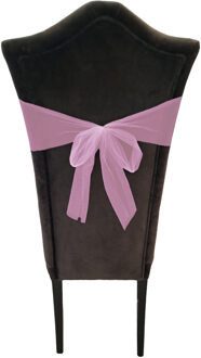 Partydeco Tule stof op rol - 3x - lichtroze - 15cm x 9meter - Organza/mesh decoratie stoffen