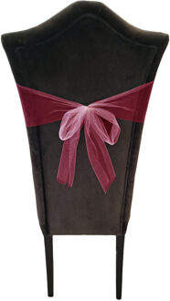 Partydeco Tule stof op rol - 5x - bordeaux rood - 15cm x 9meter - Organza/mesh decoratie stoffen