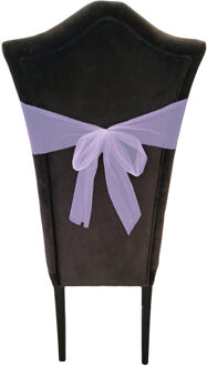 Partydeco Tule stof op rol - 5x - lilapaars - 15cm x 9meter - Organza/mesh decoratie stoffen