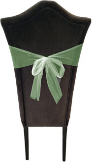 Partydeco Tule stof op rol - 5x - mintgroen - 30cm x 9meter - Organza/mesh decoratie stoffen