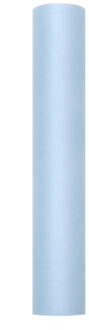 Partydeco Tule stof op rol - lichtblauw - 30cm x 9meter - Organza/mesh decoratie stoffen