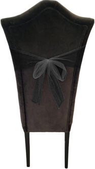 Partydeco Tule stof op rol - zwart - 30cm x 9meter - Organza/mesh decoratie stoffen