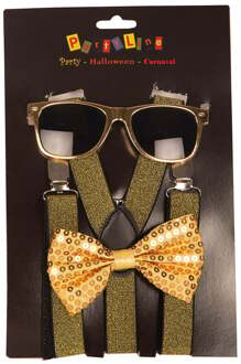 Partyset Gouden accessoires 3-delig Goud - Brons