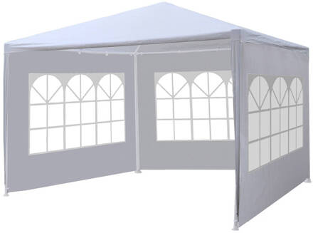 Partytent 3x3m Budget Wit Met Drie Zijwanden