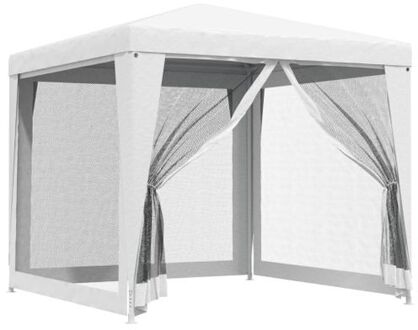 Partytent met 4 mesh zijwanden 2,5x2,5 m wit