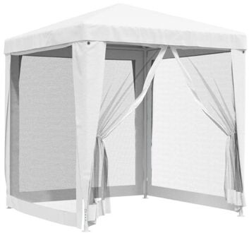 Partytent met 4 mesh zijwanden 2x2 m wit