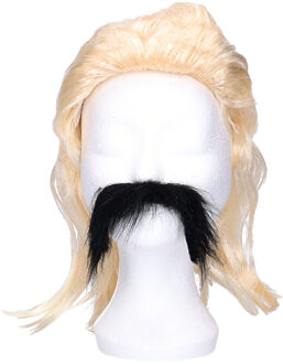 Partyxlotion Verkleed pruik heren - blond haar met matje - eighties - nineties
