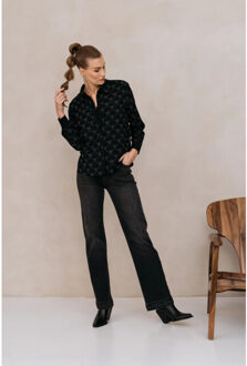 Parvin blouse fa25.20.314 silver shine Zwart - 38