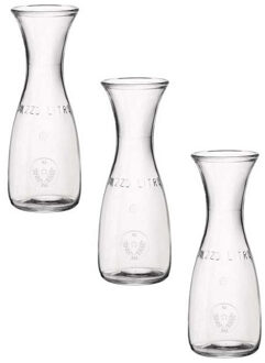 Pasabache water karaffen van 0,5 liter - Set van 5x stuks - glas - transparant - Sapkannen/waterkann