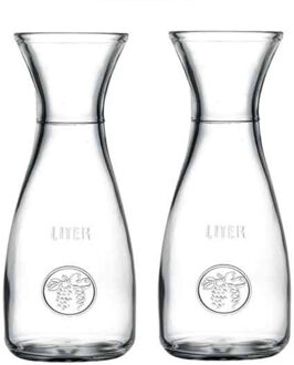 Pasabache water karaffen van 1.0 liter - 1x stuks - glas - transparant - Sapkannen/waterkannen