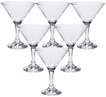 Pasabahce Cocktail/martini glazen - Set van 6x stuks - transparant - 190 ml