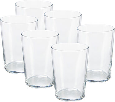 Pasabahce Drinkglazen/waterglazen Bistro - transparant - glas - set 12x stuks - 510 ml