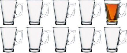 Pasabahce Koffie/thee glazen Ceylon - set 10x stuks - transparant glas - 250 ml