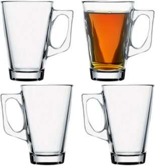 Pasabahce Koffie/thee glazen Ceylon - set 4x stuks - transparant glas - 250 ml