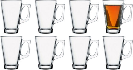 Pasabahce Koffie/thee glazen Ceylon - set 8x stuks - transparant glas - 250 ml