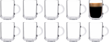 Pasabahce Koffie/thee glazen Darjeeling - set 10x stuks - transparant glas - 330 ml