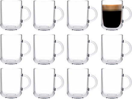 Pasabahce Koffie/thee glazen Darjeeling - set 12x stuks - transparant glas - 330 ml