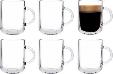 Pasabahce Koffie/thee glazen Darjeeling - set 6x stuks - transparant glas - 330 ml