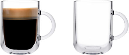 Pasabahce Koffie/thee glazen - set 2x stuks - transparant glas - 330 ml - Koffie- en theeglazen