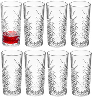 Pasabahce Pasabache Drinkglazen Barok - 8x stuks - decoratie glas - 450 ml - 8 x 16 cm