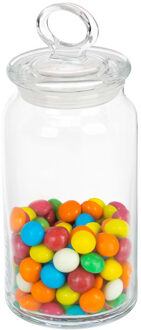 Pasabahce Snoeppot/voorraadpot met luchtdichte sierlijke deksel - voedsel - glas - 860 ml - D10 x H19 cm