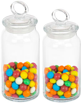 Pasabahce Voorraadpotten - 2x stuks - luchtdichte deksel - voedsel - glas - 1x van 860 ml - 1x van 1130 ml