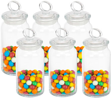 Pasabahce Voorraadpotten - 6x stuks - luchtdichte deksel - voedsel - glas - 3x van 860 ml - 3x van 1130 ml