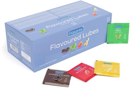 Pasante Flavoured Lubes - 4 Sachets Glijmiddel Met Smaak 144 sachets in 4 smaken - grootverpakking