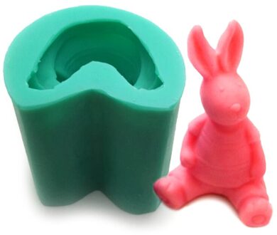 Pasen 3D Bunny Siliconen Mold Klei Zeep Epoxy Mould Diy Cake Chocolade Dessert Fondant Decorating Gereedschap