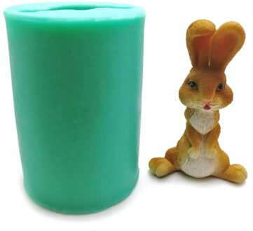 Pasen 3D Bunny Siliconen Mold Klei Zeep Epoxy Mould Diy Cake Chocolade Dessert Fondant Decorating Gereedschap