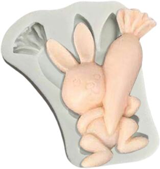 Pasen Bunny Vorm Siliconen Cakevorm Muffin Chocolade Cookie Bakvorm Cookie Cutter Biscuit Cakevorm Taart Decoratie blauw