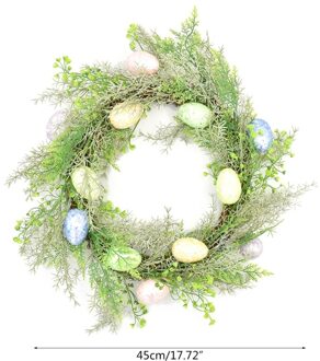 Pasen Garland Eieren Rotan Krans Kunstmatige Bloem Deur Hangen Pasen Decoratie R7RD 2
