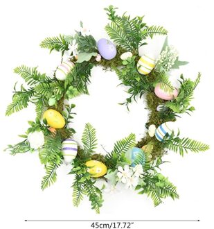 Pasen Garland Eieren Rotan Krans Kunstmatige Bloem Deur Hangen Pasen Decoratie R7RD 3