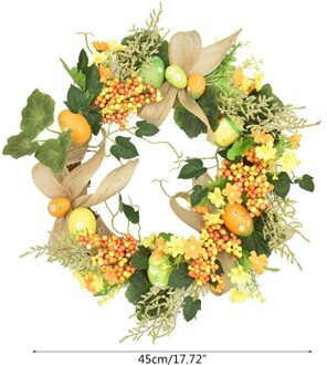 Pasen Garland Eieren Rotan Krans Kunstmatige Bloem Deur Hangen Pasen Decoratie R7RD 5