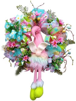 Pasen Konijn Gnome Krans Decor Voor Voordeur Paashaas Voordeur Krans Garland Muur Decor Pasen Decoraties # YL10