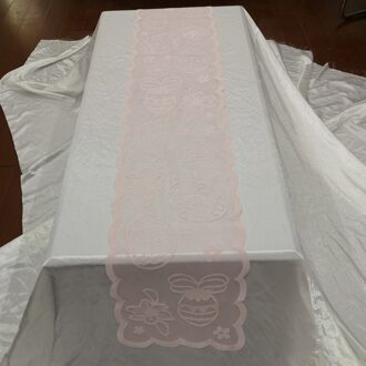 Pasen Serie Tafelloper Decoratie Leuke Cartoon Wortel Bloem Patroon Keuken Tafelkleed Voor Diner Partijen Bruiloft Roze