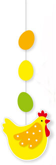 Pasen versiering papier - 66 x 25 cm - geel/groen - hangdecoratie