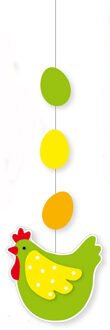 Pasen versiering papier - 66 x 25 cm - groen/geel - hangdecoratie