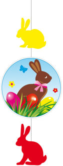 Pasen versiering - papier - 70 x 20 cm - gekleurd - hangdecoratie