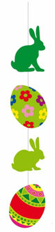Pasen versiering - papier - 85 x 10 cm - gekleurd - hangdecoratie - gekleurd Multi