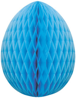 Pasen versiering - papier - hangend paasei 20 cm - blauw