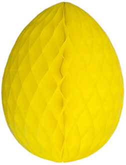 Pasen versiering - papier - hangend paasei 20 cm - geel