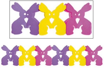 Pasen versiering slinger - papier - 300 x 15 cm - gekleurd mix