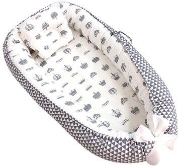 Pasgeboren Baby Baby Draagbare Verwijderbare En Wasbare Crib Bed Cartoon Kussen Katoen Matras Voor 0-12 Maanden Baby Slapen