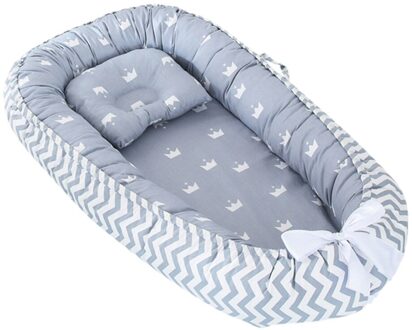 Pasgeboren Baby Baby Draagbare Verwijderbare En Wasbare Crib Bed Cartoon Kussen Katoen Matras Voor 0-12 Maanden Baby Slapen